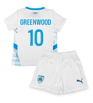 Olympique de Marseille Mason Greenwood #10 Hemmakläder Barn 2024-25 Kortärmad (+ Korta byxor)